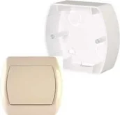 Puszki elektryczne i akcesoria - Karlik Puszka montażowa pozioma Pojedyncza 1PTH-1 beżowy - miniaturka - grafika 1