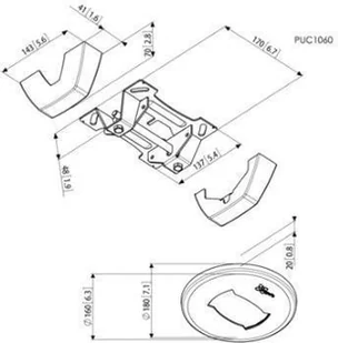 Vogels Płyta sufitowa stała L, czarna PUC1060 - Akcesoria do monitorów - miniaturka - grafika 3