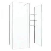 Kabiny prysznicowe - Novoterm Kerra Walk-In Beta 140x80 profil chrom szkło transparentne - miniaturka - grafika 1