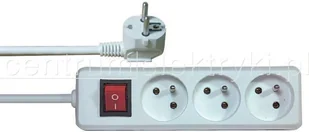 EMOS Listwa zasilająca Przedłużacz z wyłącznikiem i uziemieniem 3 gniazda 7m biały P1317 - Listwy zasilające - miniaturka - grafika 2