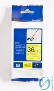 Brother tzfx661 specjalna Tape Flexi-Tapes 36 MM X 8 m Żółty na czarnym tle zapewnia P-touch Series 4977766608695 - Papier do drukarek - miniaturka - grafika 2