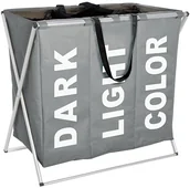 Kosze na bieliznę - Wenko Pojemnik na pranie TRIO GREY aż 130 litrów B01C86RWZE - miniaturka - grafika 1