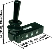 Akcesoria pneumatyczne - Norgren Zawór tłoczkowy ręczny i mechaniczny Super X X3347802 5/3-drożny NO G1/8 - miniaturka - grafika 1