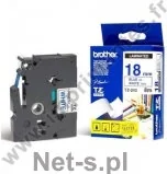 Akcesoria do kas i terminali - Brother Taśma 18mm BLUE ON WHITE - miniaturka - grafika 1