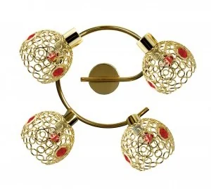 Candellux Kryształowy plafon sufitowy LAMPA ścienna OPRAWA spot ARON 98-12258 Złoto czerwony - Lampy sufitowe - miniaturka - grafika 2