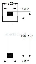 Ideal Standard Rain ramię sufitowe deszczownicy 15cm chrom B9446AA - Deszczownice - miniaturka - grafika 2