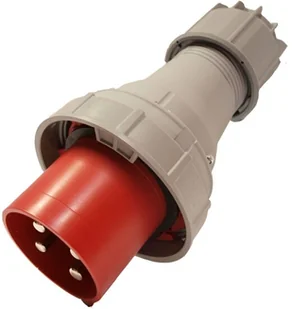 PCE Wtyczka przenośna 63A 4P 400V czerwona IP67 POWER TWIST 034-6 034-6 - Gniazdka elektryczne - miniaturka - grafika 3