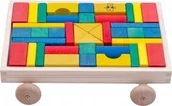 Klocki - B&B KLOCKI DREWNIANE W WÓZKU KOLOROWE 40 ELEMENTÓW 1360 - miniaturka - grafika 1