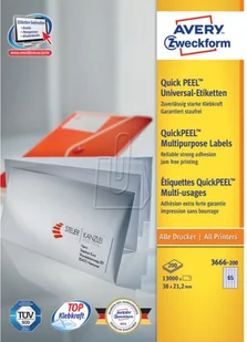 Avery Zweckform Etykiety uniwersalne Zweckform trwałe 38 x 21,2mm 25 ark./op. 6121 - Etykiety samoprzylepne i bloki etykiet - miniaturka - grafika 3