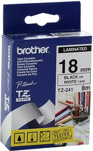 Brother Taśma laminowana TZe-241 18mm czarny na białym TZE241 - Etykiety do drukarek - miniaturka - grafika 2