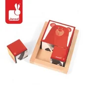 Układanki dla dzieci - Janod KLOCKI drewniane 6 elementów puzzle Baby Forest, J08200 - miniaturka - grafika 1
