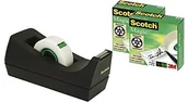 Taśmy klejące - Magic Scotch C38SM3S stołowy podajnik taśmy klejącej + 3 rolki taśmy Scotch 19 mm x 33 m, czarny C38SM3S - miniaturka - grafika 1