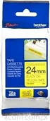 Taśmy do drukarek barwiące - Brother Taśma laminowana 24 mm TZES651 mocny klej (czarne na żółtym) - miniaturka - grafika 1