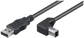 Kable USB - Wentronic Kabel USB (wtyk A do wtyczki B-kąt) 1 m, 1 M, czarny - miniaturka - grafika 1