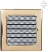 Akcesoria kominkowe - Kratki.pl Kratka kominkowa wentylacyjna powlekana pozłacana 17x17 z żaluzją 6674 - miniaturka - grafika 1