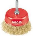 Materiały ścierne - Yato Szczotka czołowa z trzpieniem, drut mosiądzowany YT-4750 - miniaturka - grafika 1