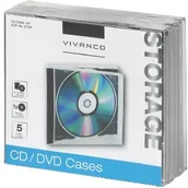 Pudełka i akcesoria na płyty CD - Vivanco CD/DVD Jewel Case, czarny 5 szt. w opakowaniu 4008928316919 - miniaturka - grafika 1