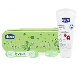 Chicco Zestaw Pasta I Szczotka Do Zębów+ Etui Zielony - Pasty do zębów - miniaturka - grafika 4