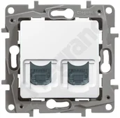 Gniazdka elektryczne - Legrand Gniazdo 2XRJ45 KAT.6 STP biały 664776 - miniaturka - grafika 1