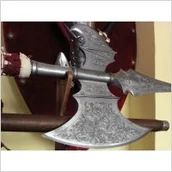 Repliki - broń - Płatnerze hiszpańscy WIELKA ZDOBIONA Halabarda STAL TOLEDAŃSKA - miniaturka - grafika 1