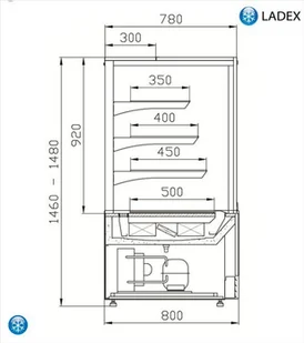 Cebea Lada cukiernicza WCh-1/C5 1360 ELLADA - Szafy i witryny chłodnicze - miniaturka - grafika 4