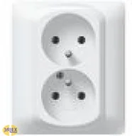 Gniazdka elektryczne - Legrand Sistena Life gniazdo Podwójne 2X2P+Z IP2 771338 - miniaturka - grafika 1