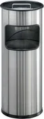 Kosze biurowe - Durable Kosz na śmieci, stal nierdzewna, okrągły, z popielnicą - miniaturka - grafika 1