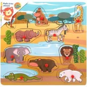 Klocki - Brimarex Drewno Drewniana układnka z pinezkami ZB-7772 - miniaturka - grafika 1