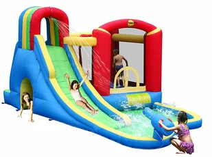 Happy Hop Dmuchana Zjeżdżalnia Wodna z Armatką 9047 - Place zabaw - miniaturka - grafika 2