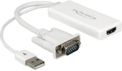 Złącza, przejściówki, adaptery - Delock Przejściówka adapter VGA USB HDMI 62460 [1x Złącze męskie VGA Złącze męskie USB 2.0 A 1x Złącze żeńskie HDMI] - miniaturka - grafika 1