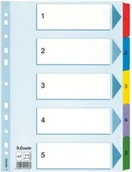 Przekładki do segregatorów - Esselte Przekładka MYLAR kartonowe 1-5 A4 numeryczne ES186 - miniaturka - grafika 1