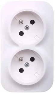 LEDart podwójne Legrand Forix z uziemieniem natynkowe białe IP20 - Gniazdka elektryczne - miniaturka - grafika 2