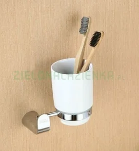 Art Platino EMIRA Uchwyt z porcelanową szklanką wykończenie chrom EMI-85050 - Kubki na szczoteczki do zębów - miniaturka - grafika 3