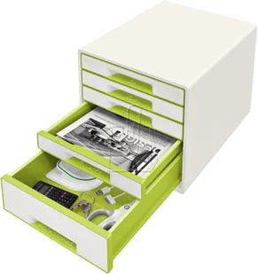 Leitz Pojemnik WOW dwukolorowy z 5 szufladami ziel.-biały 52141064 - Pudła i kartony archiwizacyjne - miniaturka - grafika 11