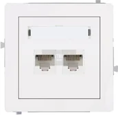 Gniazdka elektryczne - Karlik Deco Gniazdo Komputer 2xRJ45, kat. 5e, 8-stykowy DGK-2 - miniaturka - grafika 1