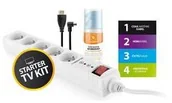 Listwy zasilające - Ochrona przed przepięciami GoGEN TV STARTER KIT 1 TVSTARTERKIT1) Biała - miniaturka - grafika 1