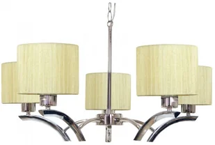 Candellux Salonowy Żyrandol abażurowy LAMPA nowoczesna OPRAWA wisząca DRAGA 35-04222 Chrom ecru - Lampy sufitowe - miniaturka - grafika 2