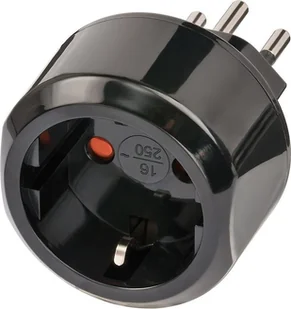 Brennenstuhl Brennenstuhl wtyczka podróżna/adapter podróżny (adapter do gniazda wtykowego do: gniazdka Szwajcarii i wtyczki Euro), kolor czarny 1508642 - Akcesoria i części do pralek i suszarek - miniaturka - grafika 2