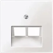 Klawisze i ramki - Schneider Electric Merten System M Biały połysk Pokrywa gniazda RJ45 x2 MTN29611 - miniaturka - grafika 1