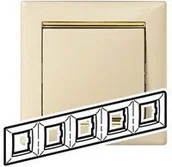 Klawisze i ramki - Legrand Valena - Ramka 5-krotna pozioma krem/złoto 774155 - miniaturka - grafika 1