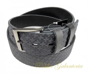 Complex Pasek POPIELATY (PL) Tłoczony Wzór JODEŁKA-KRZYŻYKI Skórzany brązowy - Paski Complex Pasek POPIELATY (PL) Tłoczony Wzór JODEŁKA-KRZYŻYKI Skórzany brązowy - Paski - miniaturka - grafika 1