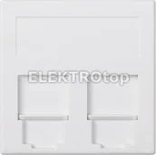 Klawisze i ramki - Kontakt Simon 50000089-030 Płytka S500, 2x RJ z osłonami uniwersalna; czysta bie - miniaturka - grafika 1