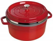 Brytfanny - Staub Brytfanna okrągła z Parowcem Cocotte Wiśniowa 26 cm 40510-601-0 - miniaturka - grafika 1