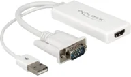 Złącza, przejściówki, adaptery - Delock Przejściówka adapter VGA USB HDMI 62460 [1x Złącze męskie VGA Złącze męskie USB 2.0 A 1x Złącze żeńskie HDMI] - miniaturka - grafika 1
