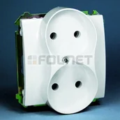 Gniazdka elektryczne - Kontakt Simon KONTAKT - Gniazdo wtyczkowe Podwójne bez uziemienia z przesłonami - Simon - miniaturka - grafika 1