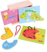 Zabawki kreatywne - Bigjigs Toys Sznurowanki zwierzątka Ltd - miniaturka - grafika 1