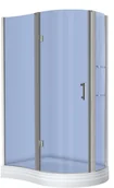 Kabiny prysznicowe - Novoterm Kerra Nero Bis T 120x90 lewa profil chrom szkło niebieskie - miniaturka - grafika 1