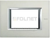 Klawisze i ramki - Bticino Ramka prostokątna aluminiowa 3 moduły - Btcino Axolute HA4803NX - miniaturka - grafika 1