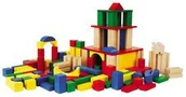 Klocki - Heros Klocki Drewniane z Elementami Łączącymi - 100 Kolorowych Klocków 182637 - miniaturka - grafika 1