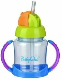 BabyOno Kubek niekapek z obciążoną słomką 240ml Lisek 1464/01, 6m+ - Kubki dla dzieci - miniaturka - grafika 2